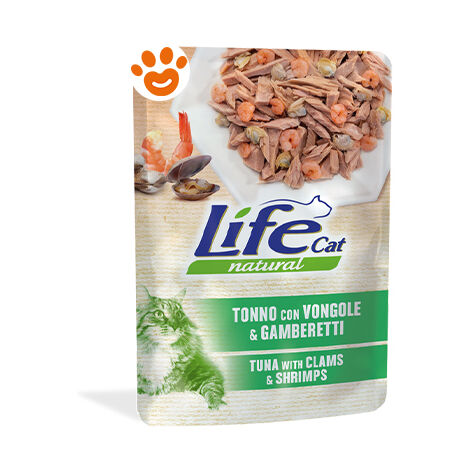 Life Cat Natural in Busta 70gr Tonno Vongole e Gamberetti
