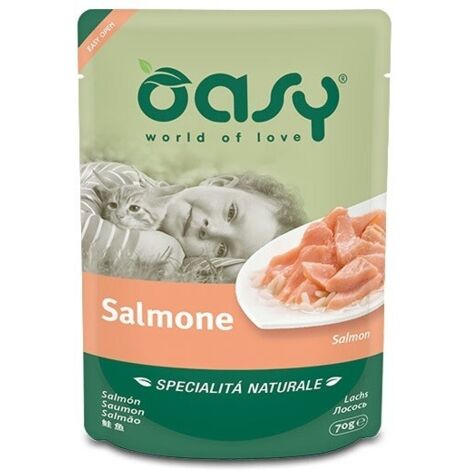Oasy Cat Specialità Naturali Salmone  - Oasy Cat Specialità Naturali Salmone - Lattina Da 70 Gr