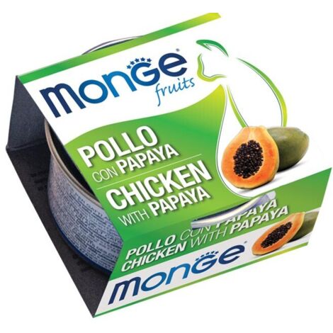 Monge Fruits Cat Adult Pollo e Papaya  - Monge Fruits Cat Adult Pollo e Papaya - Lattina Da 80 Gr