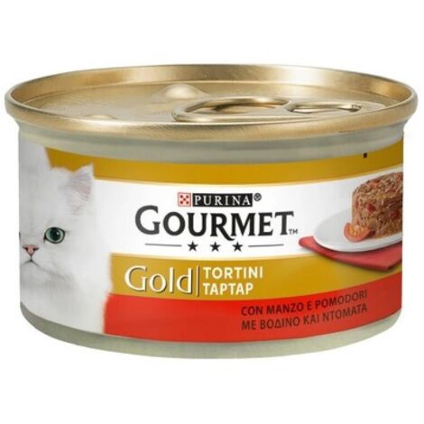 Gourmet Gold Gatto, Tortino Lattina 85gr - Manzo e Pomodori