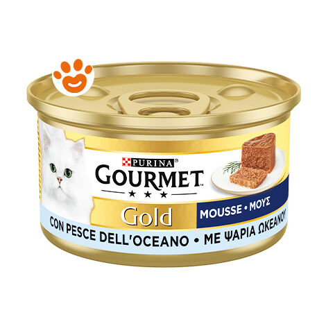 Purina Cat Gourmet Gold Mousse con Pesce dell'Oceano  - Purina Cat Gourmet Gold Mousse con Pesce dell'Oceano - Lattina Da 85 Gr