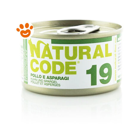 Natural Code 19 Cat Adult al Pollo e Asparagi  - Natural Code 19 Cat Adult al Pollo e Asparagi - Lattina Da 85 Gr