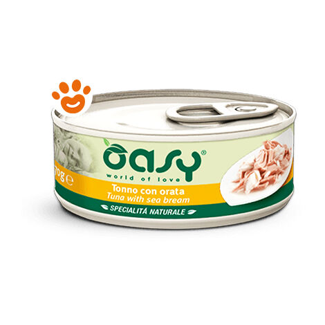 Oasy Cat Specialità Naturali Tonno con Orata  - Oasy Cat Specialità Naturali Tonno con Orata - Lattina Da 150 Gr