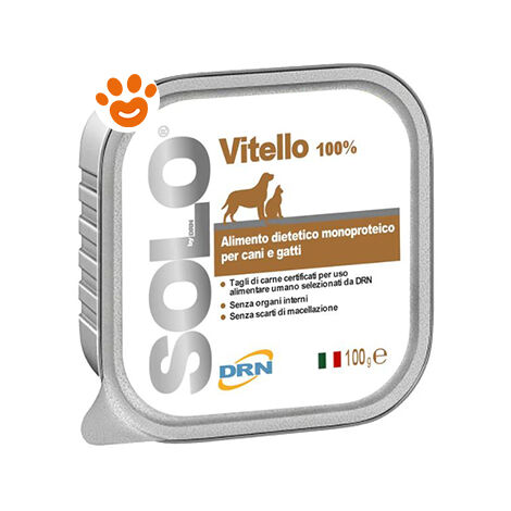 DRN Dog & Cat SOLO Vitello - DRN Dog & Cat SOLO Vitello - Vaschetta Da 100 Gr