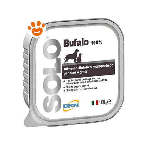 DRN Dog & Cat SOLO Bufalo - DRN Dog & Cat SOLO Bufalo - Vaschetta Da 100 Gr