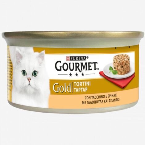 Gourmet Gold Gatto, Tortino Lattina 85gr - Tacchino e Spinaci