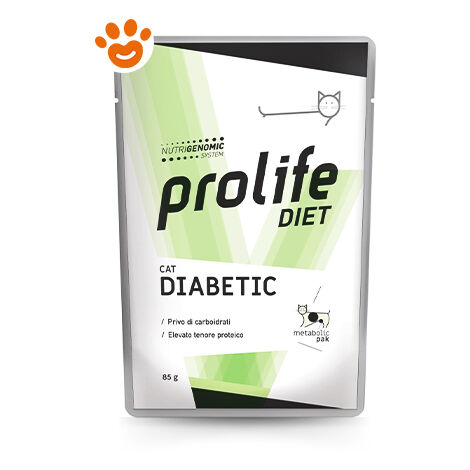 Prolife Cat Veterinary Diabetic  - Prolife Cat Veterinary Diabetic - Bustina Da 85 Gr