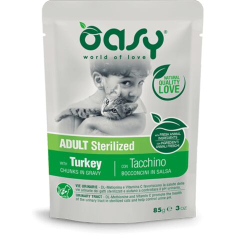 OASY WET CAT BOCCONCINI ADULT STERILIZED TACCHINO 85 gr