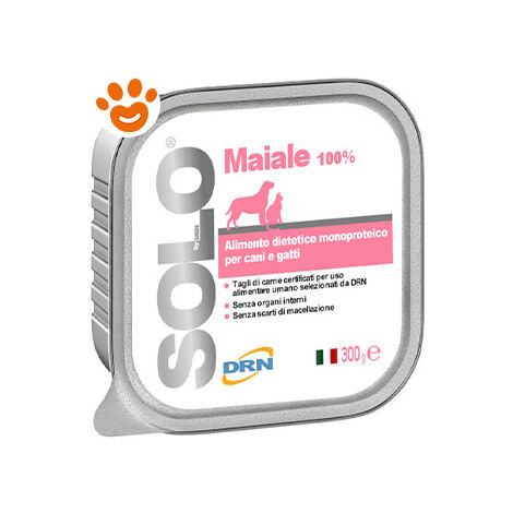 DRN Dog & Cat SOLO Maiale - DRN Dog & Cat SOLO Maiale - Vaschetta Da 100 Gr