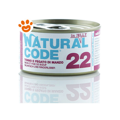 Natural Code 22 Cat Adult al Tonno e Fegato di Manzo in Jelly  - Natural Code 22 Cat Adult al Tonno e Fegato di Manzo in Jelly - Lattina Da 85 Gr