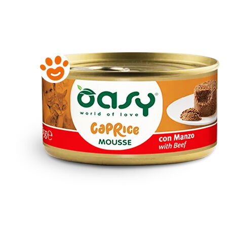 Oasy Cat Caprice Mousse con Manzo  - Oasy Cat Caprice Mousse con Manzo - Lattina Da 85 Gr