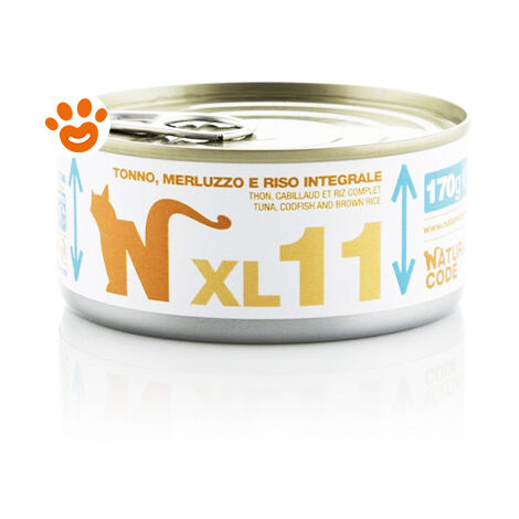 Natural Code Gatto 170gr XL11 Tonno Merluzzo e Riso Integrale