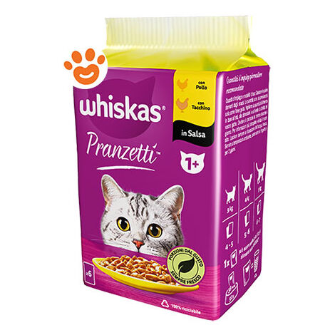 Whiskas Pranzetti +1 Carni Bianche 6 x 50gr