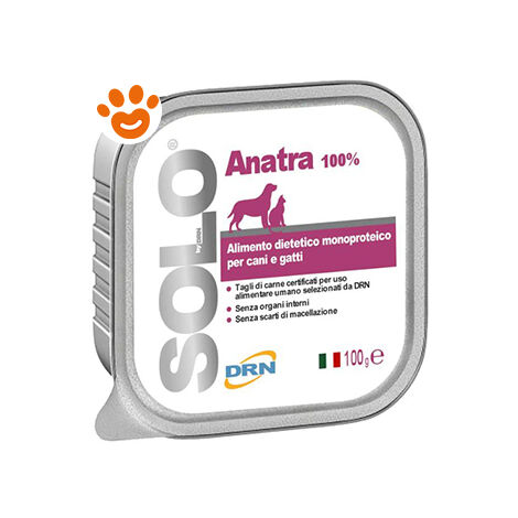 DRN Dog & Cat SOLO Anatra - DRN Dog & Cat SOLO Anatra - Vaschetta Da 100 Gr