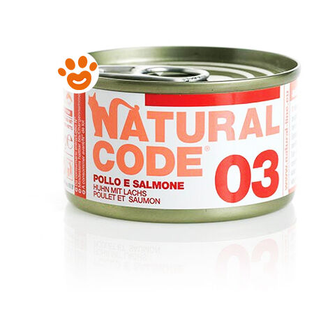 Natural Code 3 Cat Adult al Pollo e Salmone  - Natural Code 3 Cat Adult al Pollo e Salmone - Lattina Da 85 Gr