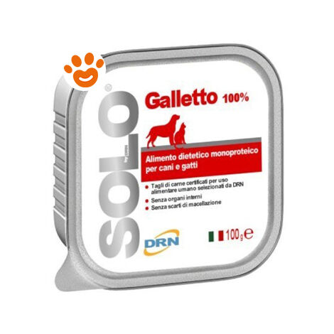 DRN Dog & Cat SOLO Galletto - DRN Dog & Cat SOLO Galletto - Vaschetta Da 100 Gr