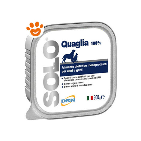 DRN Cane e Gatto Alimento Monoproteico in Vaschetta 300gr Quaglia