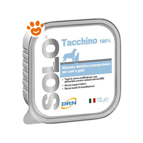 DRN Dog & Cat SOLO Tacchino - DRN Dog & Cat SOLO Tacchino - Vaschetta Da 100 Gr