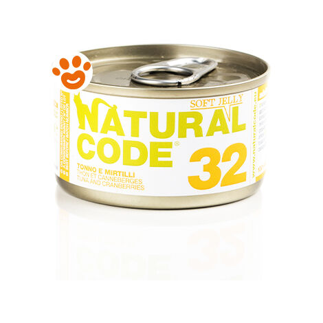 Natural Code Gatto Adulto, in Lattina 85gr 32 Tonno e Mirtilli in Jelly