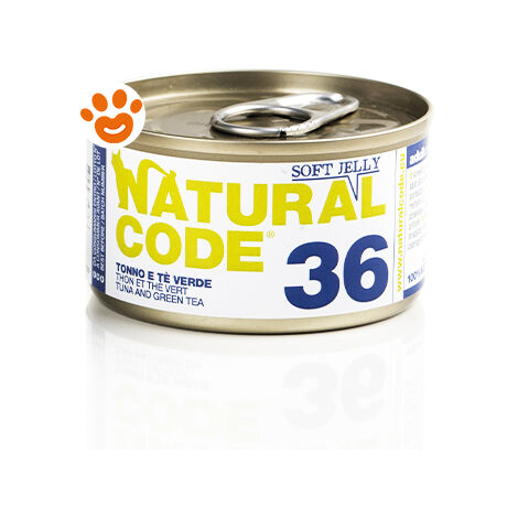 Natural Code Gatto Adulto, in Lattina 85gr 36 Tonno e Tè Verde