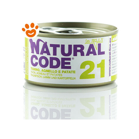 Natural Code 21 Cat Adult al Tonno, Agnello e Patate in Jelly - Natural Code 21 Cat Adult al Tonno, Agnello e Patate in Jelly - Lattina Da 85 Gr
