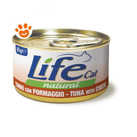 Life Cat Natural Tonno con Formaggio  - Life Cat Natural Tonno con Formaggio - Lattina Da 85 Gr