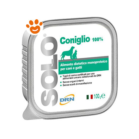 DRN Dog & Cat SOLO Coniglio - DRN Dog & Cat SOLO Coniglio - Vaschetta Da 100 Gr