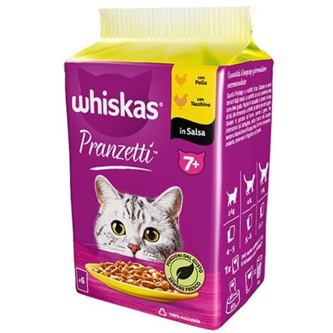 Whiskas Pranzetti +7 Carni Bianche 6 x 50gr