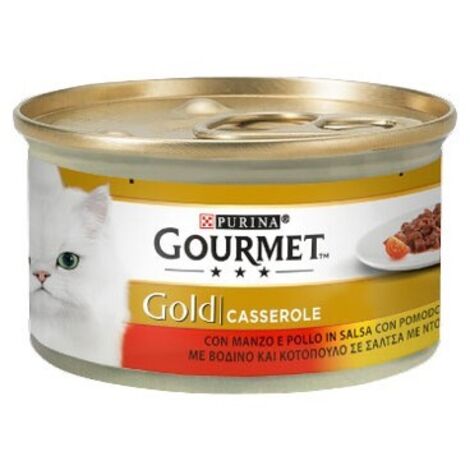 Purina Cat Gourmet Gold Casserole Manzo, Pollo e Pomodorini - Purina Cat Gourmet Gold Casserole Manzo, Pollo e Pomodorini - Lattina Da 85 Gr (1/2)