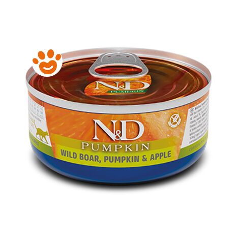 Farmina Cat N&D Pumpkin Cinghiale, Zucca e Mela - Farmina Cat N&D Pumpkin Cinghiale, Zucca e Mela - Lattina Da 70 Gr