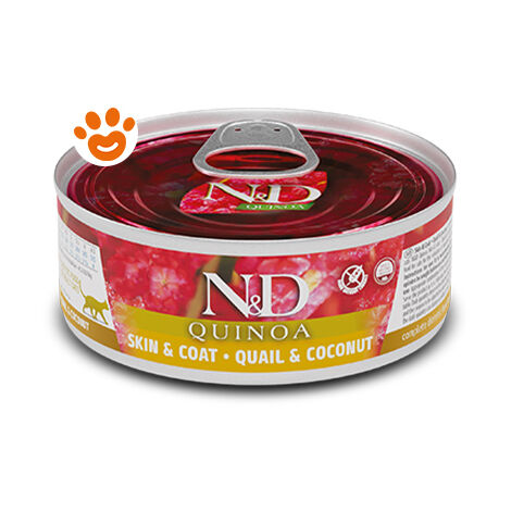 Farmina Cat N&D Quinoa Skin&Coat Quaglia e Cocco  - Farmina Cat N&D Quinoa Skin&Coat Quaglia e Cocco - Lattina Da 80 Gr