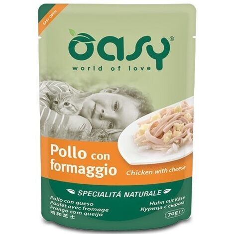 OASY wet cat Spec. Naturali-pollo con formaggio busta 70gr