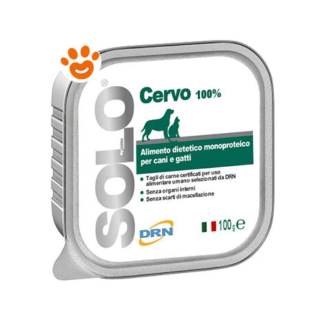 DRN Dog & Cat SOLO Cervo - DRN Dog & Cat SOLO Cervo - Vaschetta Da 100 Gr