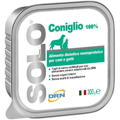 DRN Cane e Gatto Alimento Monoproteico in Vaschetta 300gr Coniglio