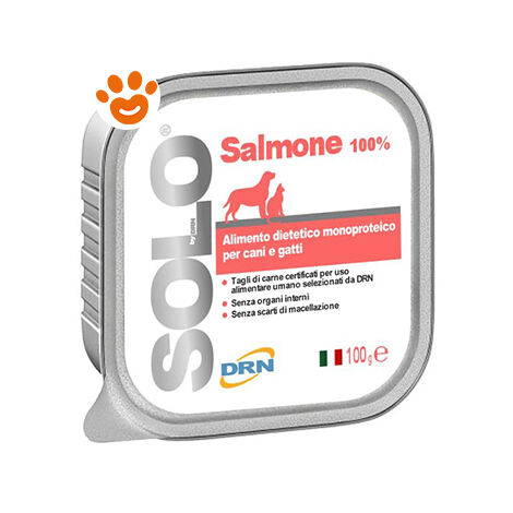 DRN Dog & Cat SOLO Salmone - DRN Dog & Cat SOLO Salmone - Vaschetta Da 100 Gr