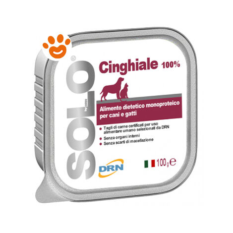 DRN Dog & Cat SOLO Cinghiale - DRN Dog & Cat SOLO Cinghiale - Vaschetta Da 100 Gr