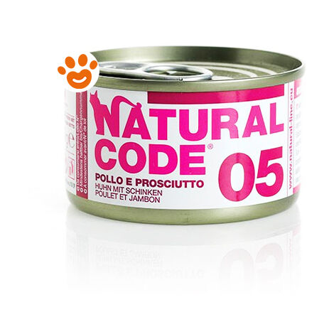 Natural Code Gatto Adulto, in Lattina 85gr 05 Pollo e Prosciutto