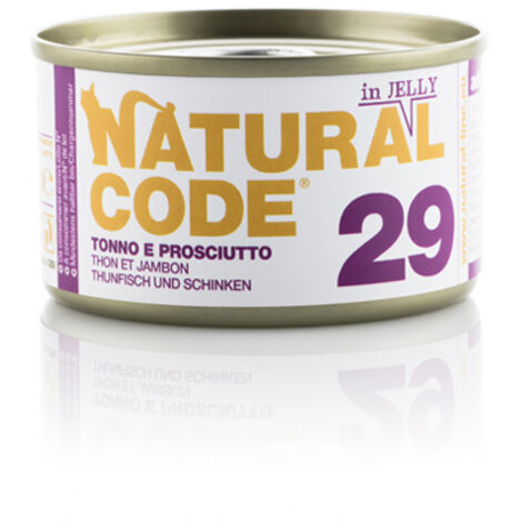 Natural Code Gatto Adulto, in Lattina 85gr 29 Tonno e Prosciutto in Jelly