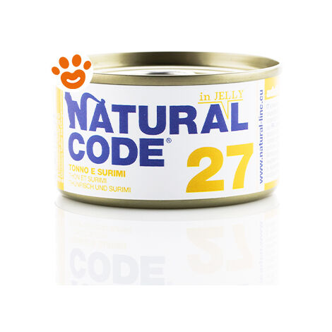 Natural Code Gatto Adulto, in Lattina 85gr 27 Tonno e Surimi in Jelly