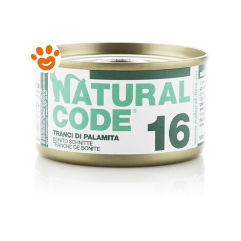 Natural Code Gatto Adulto, in Lattina 85gr 16 Carne Bianca di Palamita