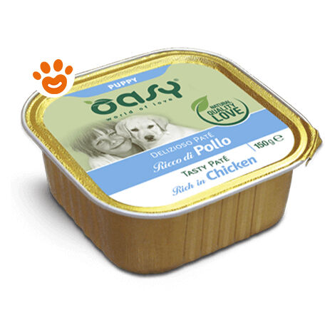Oasy Dog Delizioso Patè Puppy Pollo  - Oasy Dog Delizioso Patè Puppy Pollo - Vaschetta Da 150 Gr