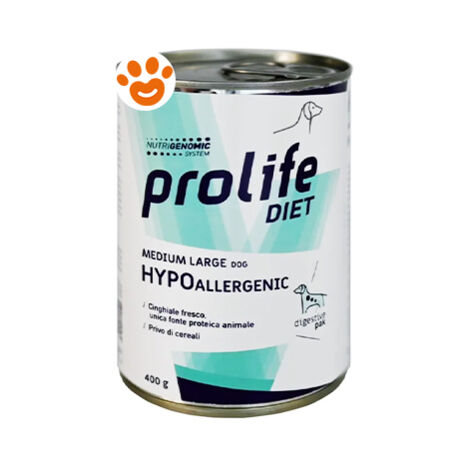 Prolife Dog Diet Hypoallergenic Medium Large - Prolife Dog Diet Hypoallergenic Medium Large - Lattina Da 400 Gr