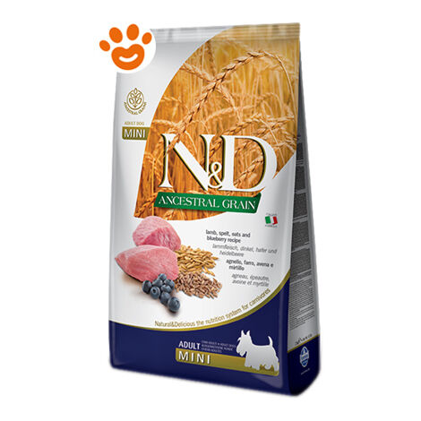 Farmina Dog N&ampD Ancestral Grain Adult Mini Agnello e Mirtillo  - Farmina Dog N&ampD Ancestral Grain Adult Mini Agnello e Mirtillo - Sacco Da 7 Kg