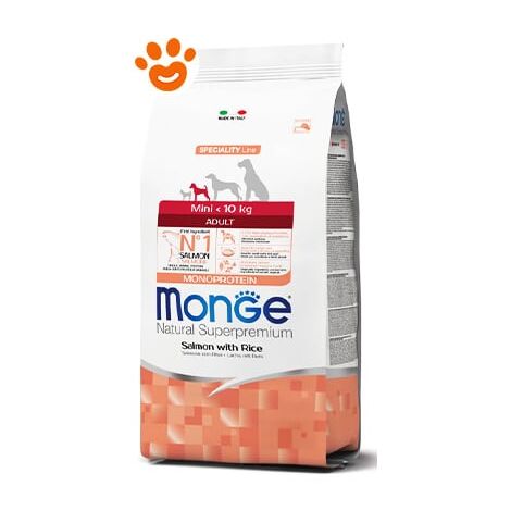 Monge Natural Cane Taglia Piccola, Crocchette - Adult, Salmone e Riso 800gr
