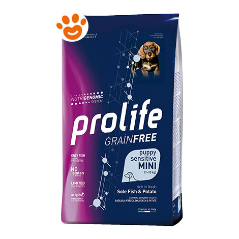 Prolife Dog Grainfree Sensitive Puppy Mini Sogliola e Patate  - Prolife Dog Grainfree Sensitive Puppy Mini Sogliola e Patate - Sacco Da 7 Kg