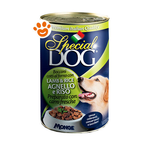 Monge Special Dog Adult Bocconi Agnello e Riso  - Monge Special Dog Adult Bocconi Agnello e Riso - Lattina Da 1275 Gr