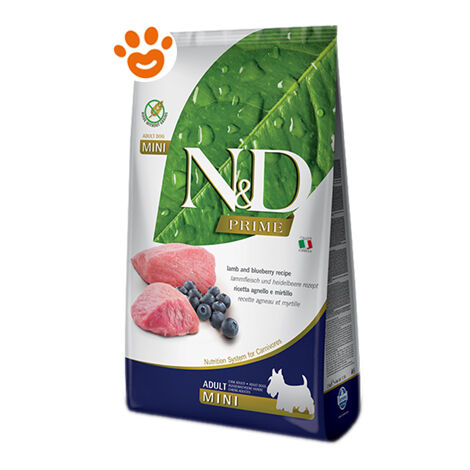 Farmina Dog N&ampD Prime Adult Mini Grain Free Agnello e Mirtillo  - Farmina Dog N&ampD Prime Adult Mini Grain Free Agnello e Mirtillo - Sacco Da 2,5 Kg