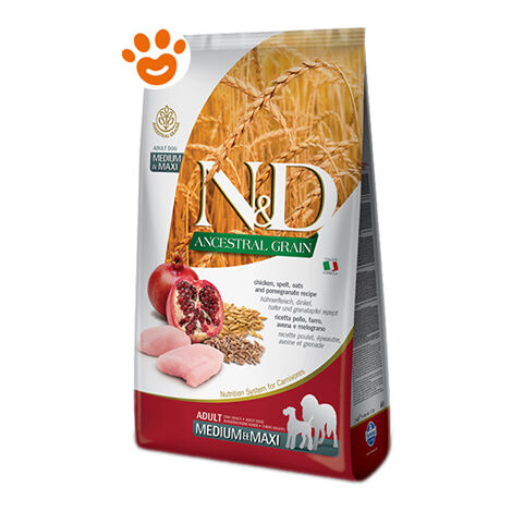 Farmina Dog N&ampD Ancestral Grain Adult Medium Maxi Pollo e Melograno  - Farmina Dog N&ampD Ancestral Grain Adult Medium Maxi Pollo e Melograno - Sacco Da 2,5 Kg
