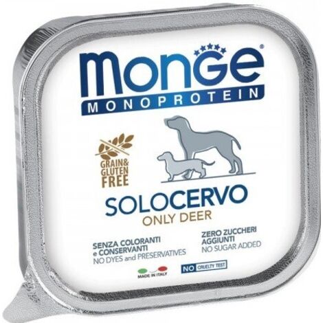 Monge Solo Cane Patè Cervo 150gr