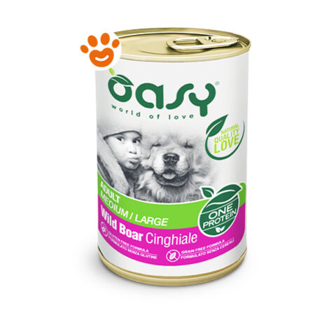 Oasy Dog One Protein Adult Medium Large Cinghiale  - Oasy Dog One Protein Adult Medium Large Cinghiale - Lattina Da 400 Gr